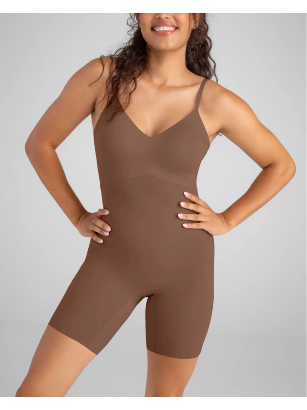 Honeylove Sculpting Longline Bodysuit - Brown